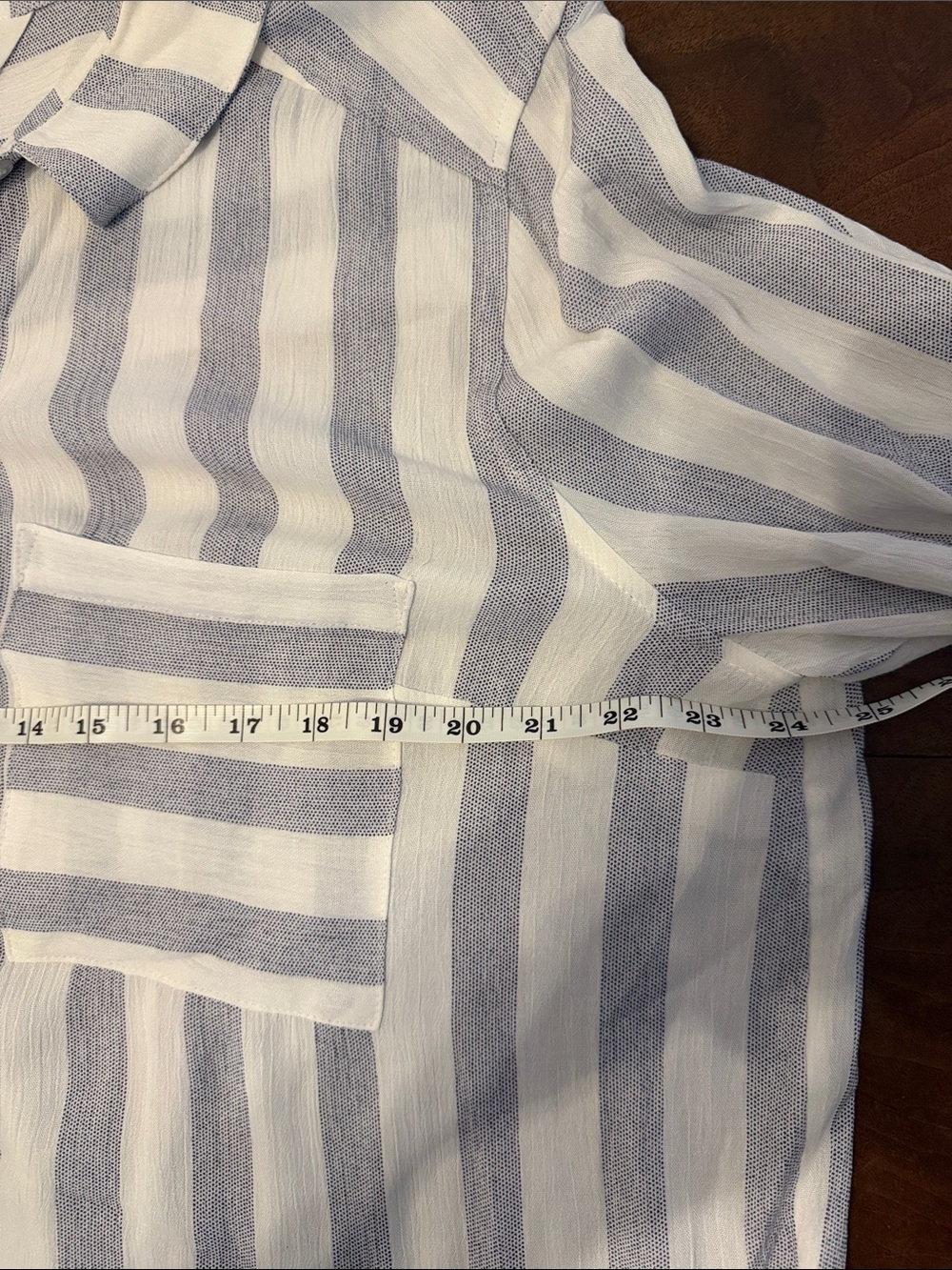 Market & Spruce White and Light Gray Striped Button-Down Shirt - Picture 3 of 3